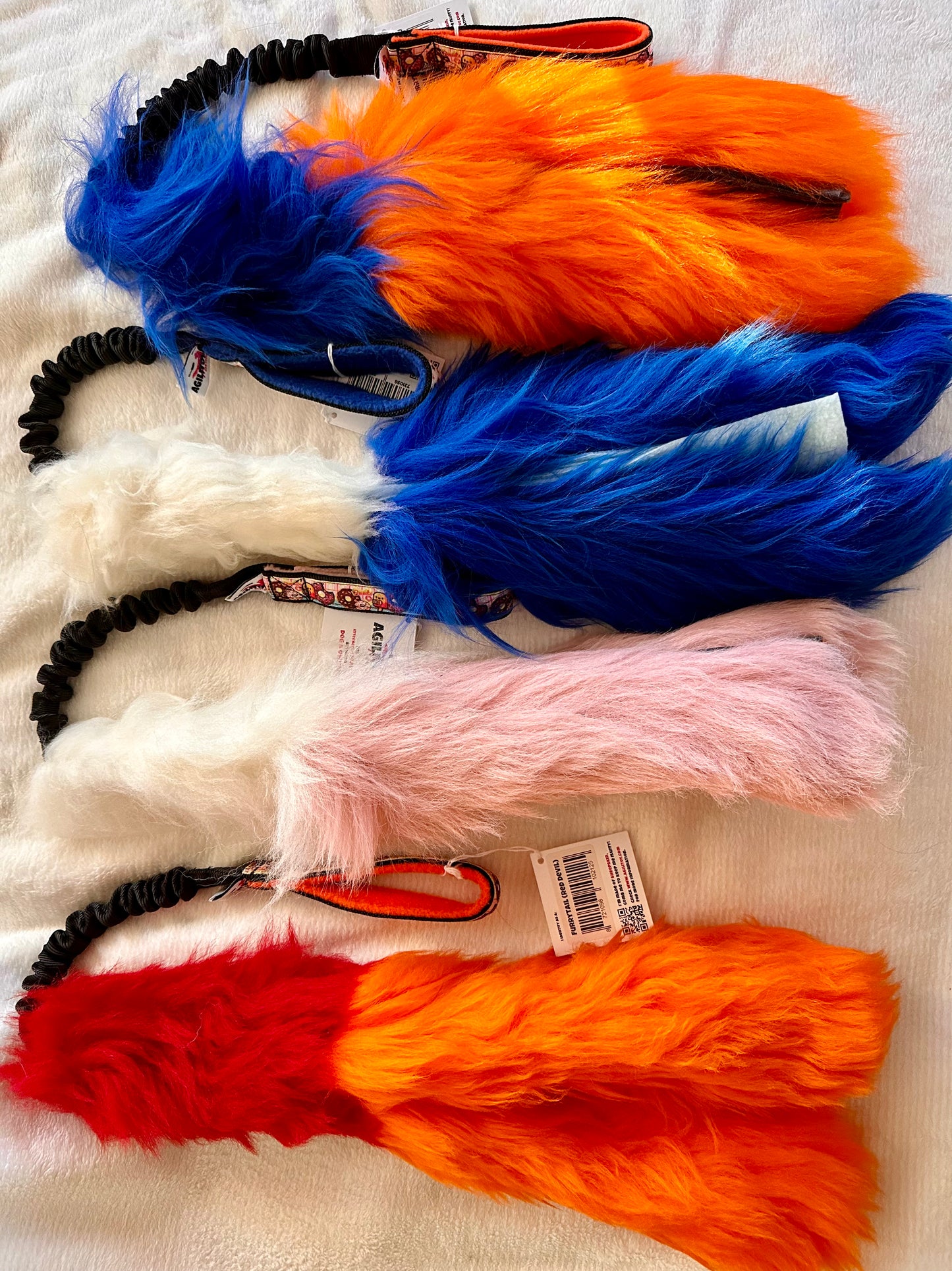 FurryTail Bungee Tug Toy with Sheepskin
