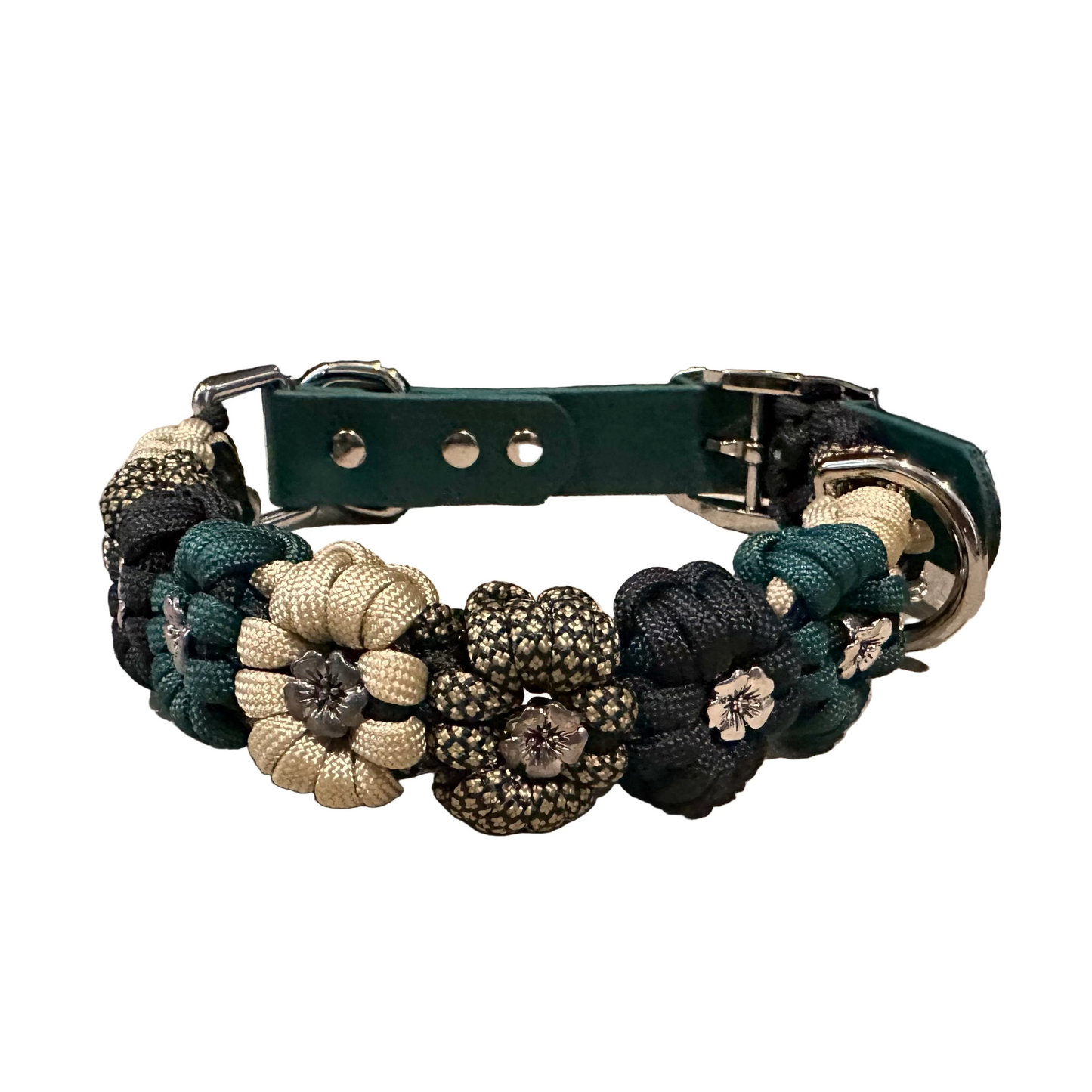 Forest Shadow - Paracord Flower Collar with BioThane® Adapter