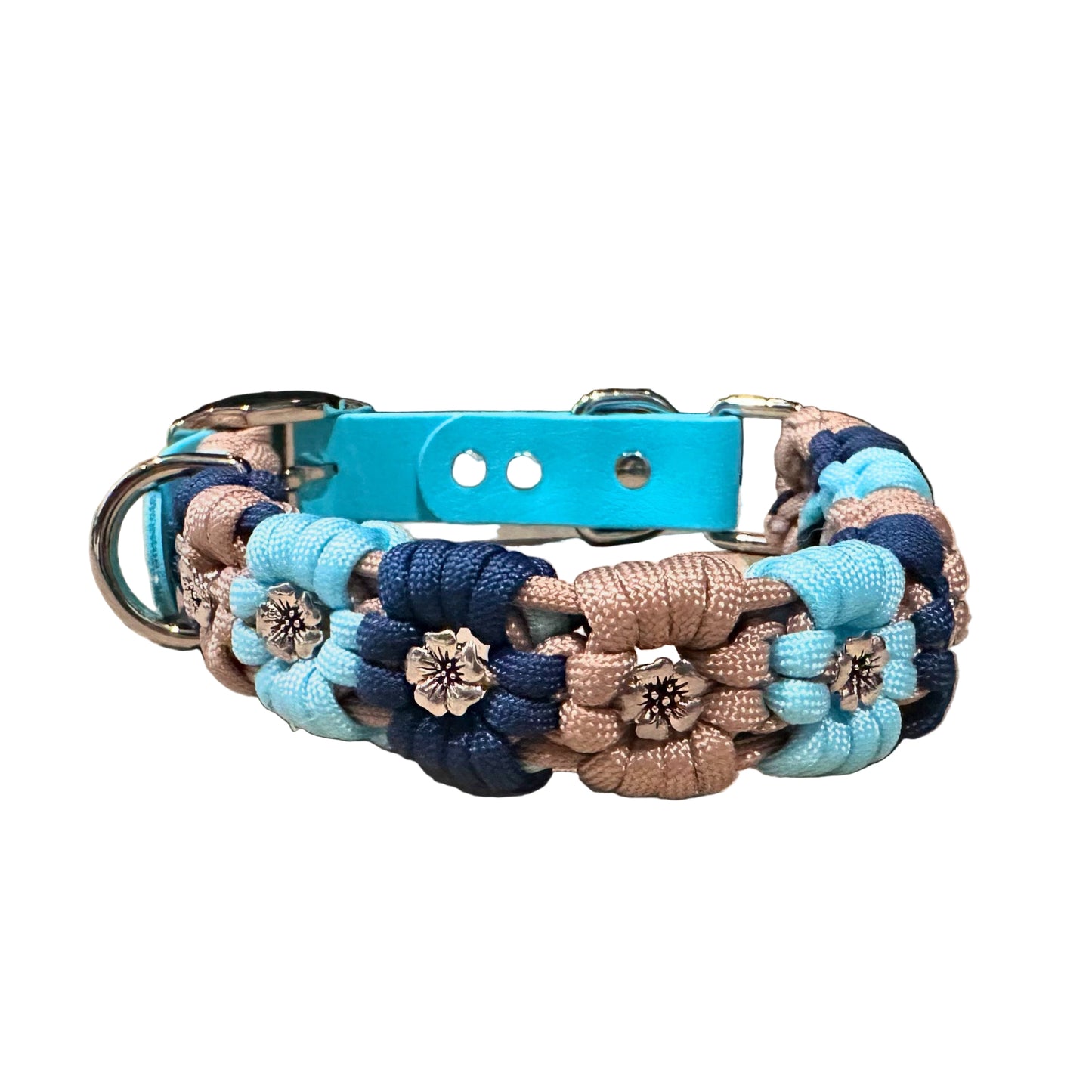 Ocean Breeze - Paracord Flower Collar with BioThane® Adapter