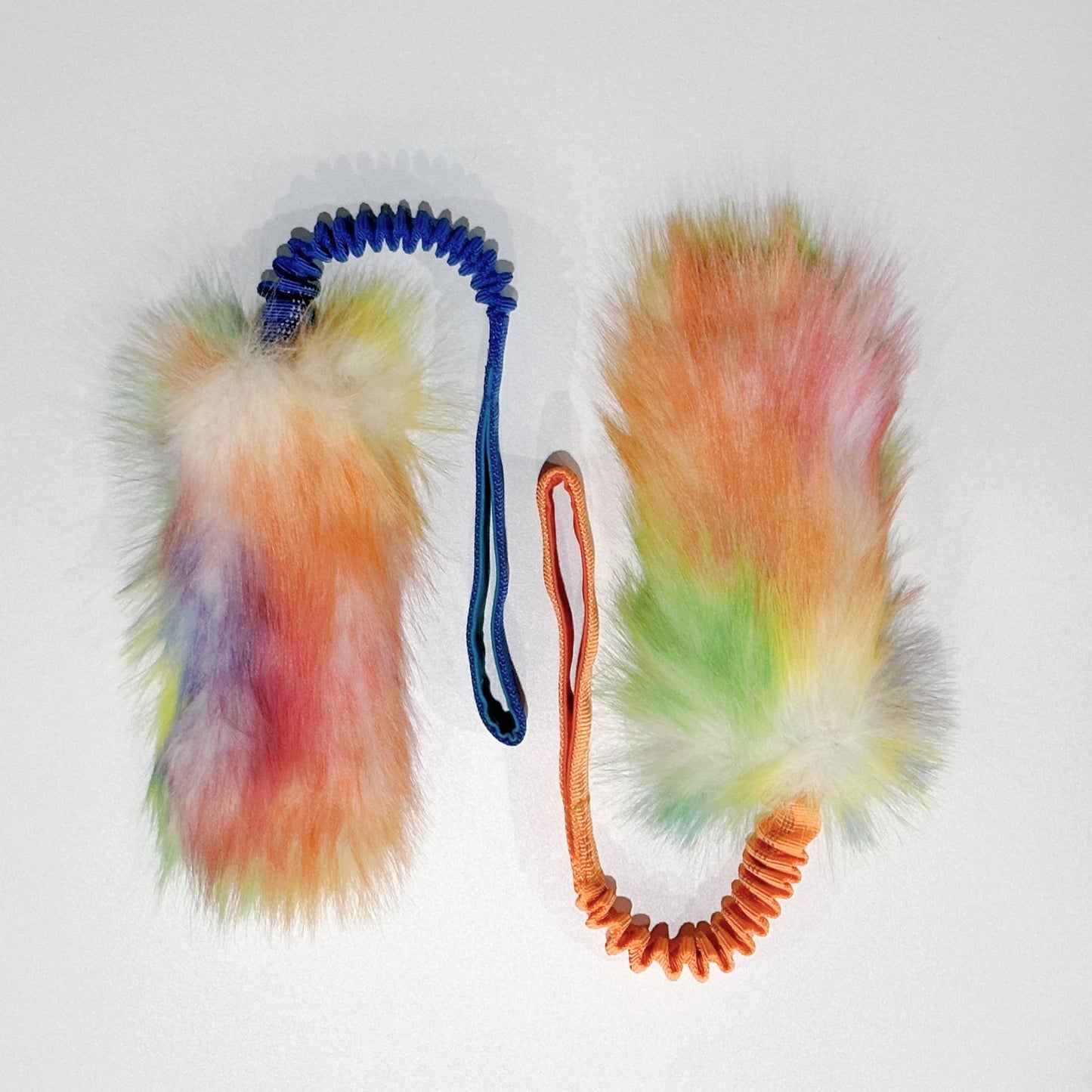 Rainbow Fur Bungee Tug Toy - Bark N Ball